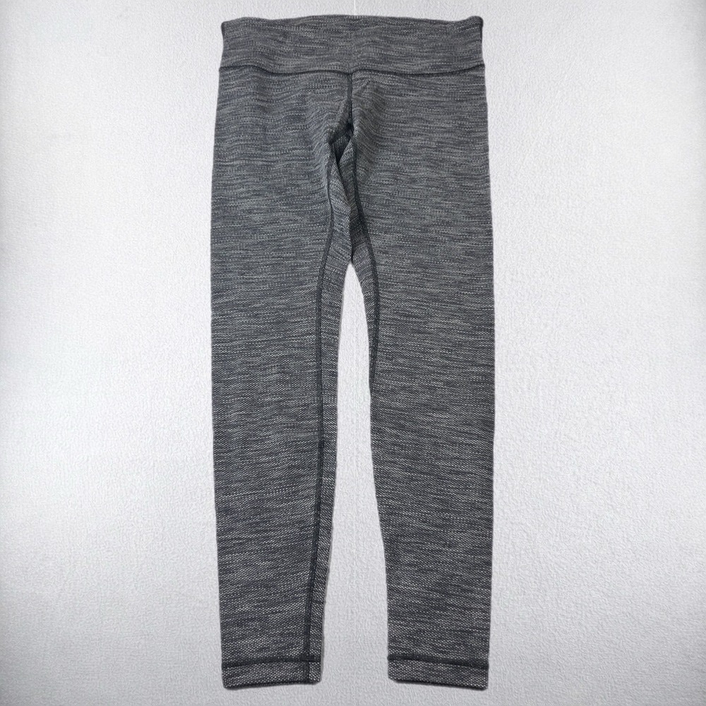 Lululemon Leggings Womens 10 Black Gray Space Dye Wunder Under Yoga Pants